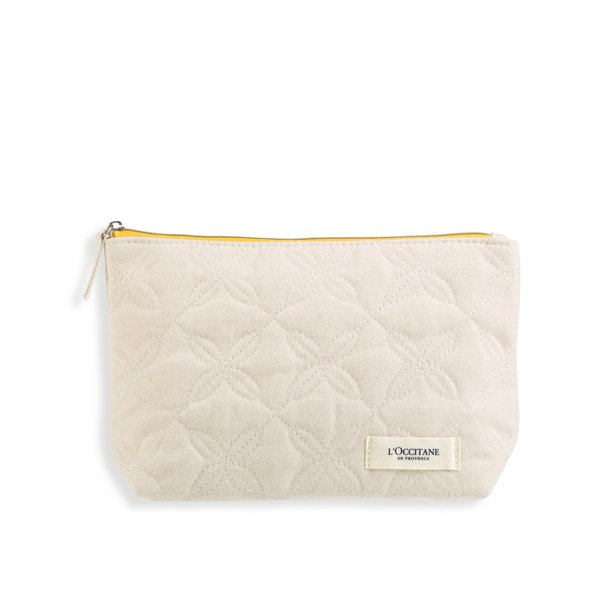 Kosmētikas somiņa, balta ar ziediem