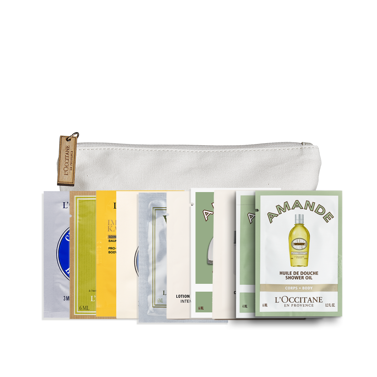 Ķermeņa kopšanas paraugu komplekts somiņā