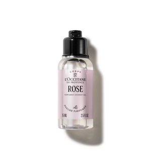 Rose parfimēta dušas želeja (Ceļojuma izmērs)
