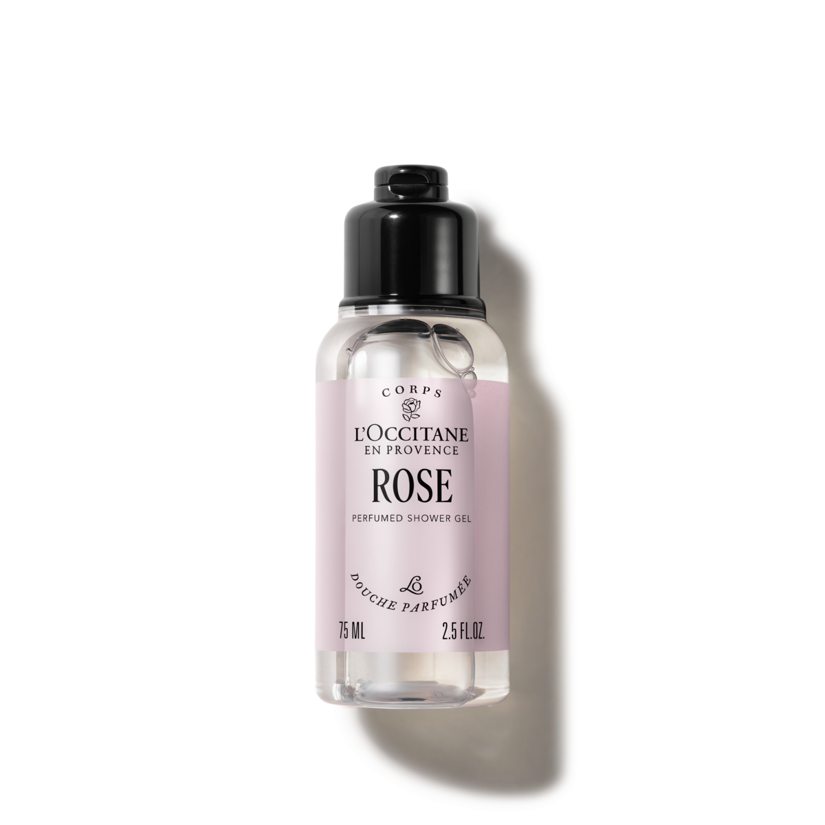 Rose parfimēta dušas želeja (Ceļojuma izmērs)