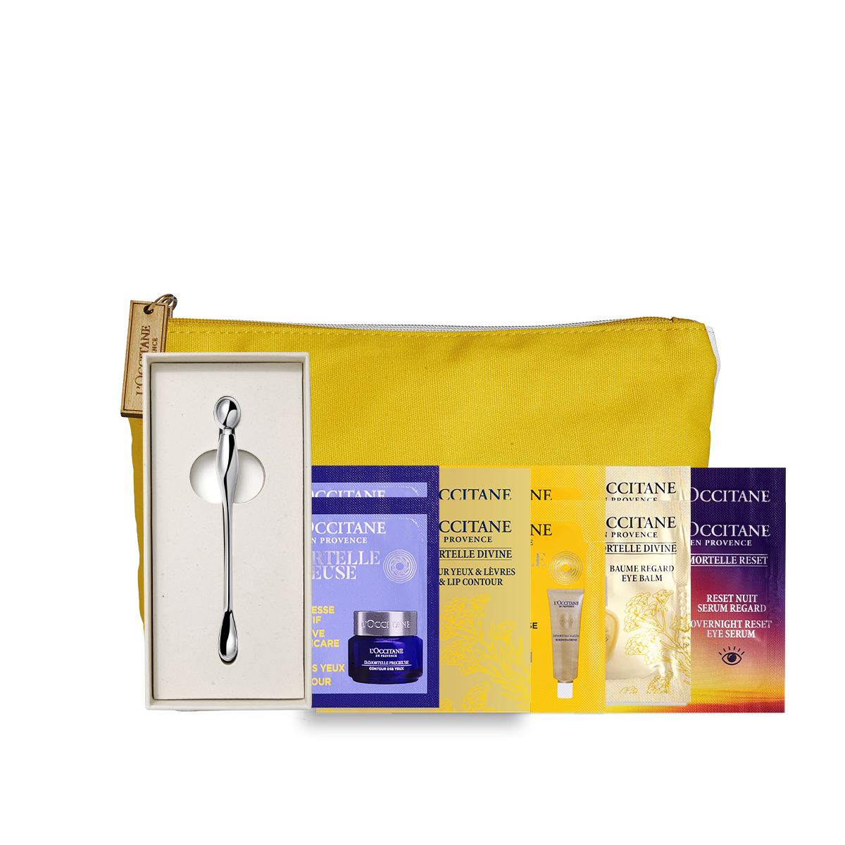 Acu zonas kopšanas paraugu komplekts somiņā ar spatulu