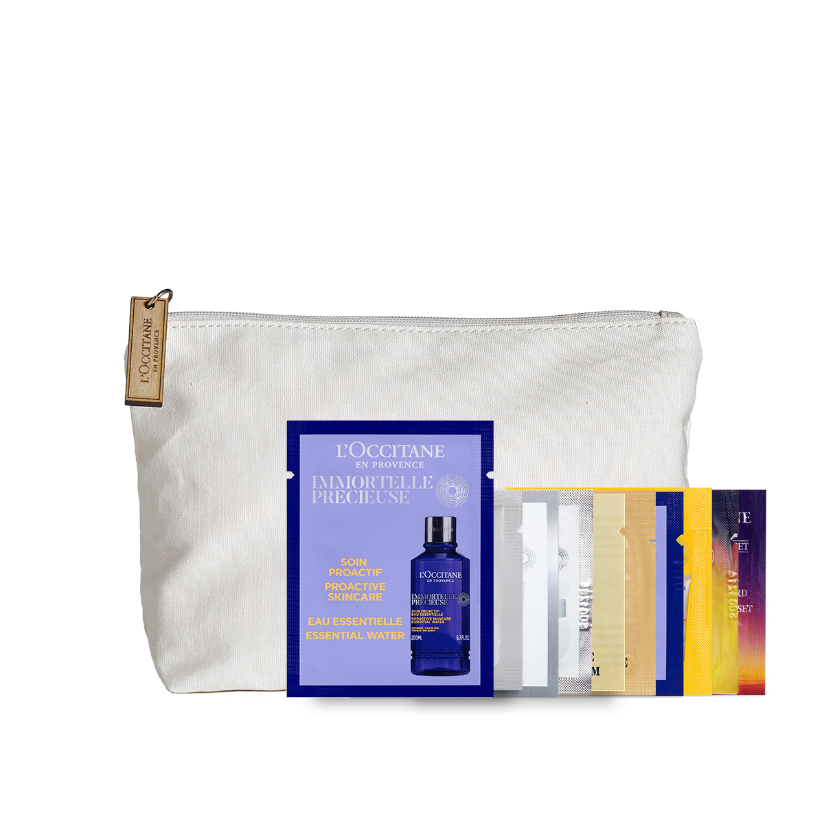 Sejas kopšanas paraugu komplekts somiņā Reine des Pres